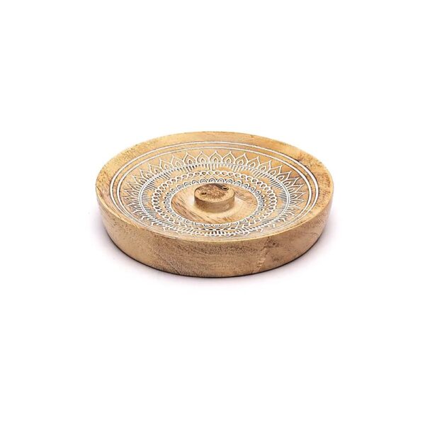 Rökelsehållare mandala tryck mangoträ, 12,5x12,5x2,5 cm - Bild 3