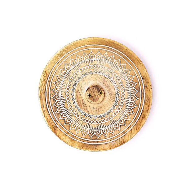 Rökelsehållare mandala tryck mangoträ, 12,5x12,5x2,5 cm - Bild 2