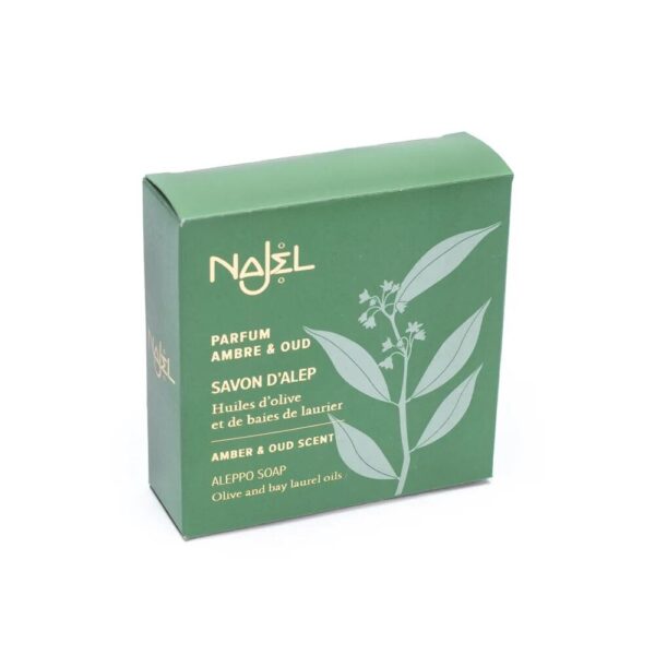 Najel Aleppo örttvål bärnsten/oud med snöre, 150 g - Bild 3