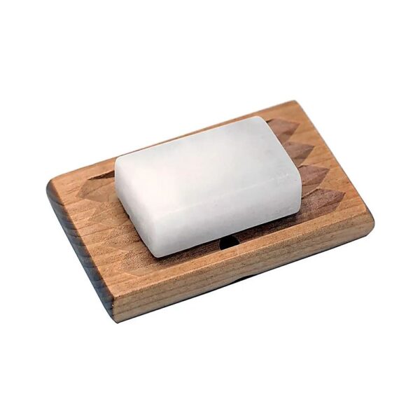 Wellness tvålhållare trä, 10,5x6,5x1 cm