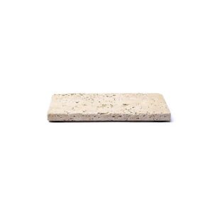 Travertin tvålhållare eller ljushållare naturlig – 15x7,5x1cm; 245g