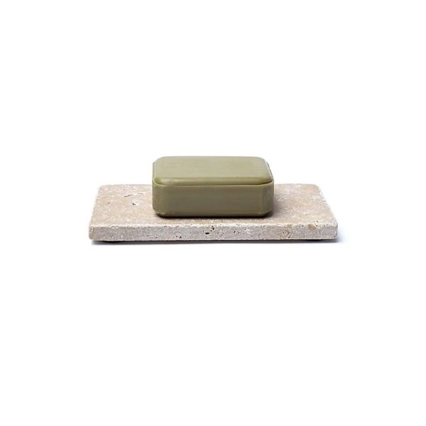 Travertin tvålhållare eller ljushållare beige – 15x7,5x1cm; 245g - Bild 3