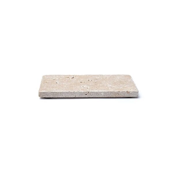 Travertin tvålhållare eller ljushållare beige – 15x7,5x1cm; 245g