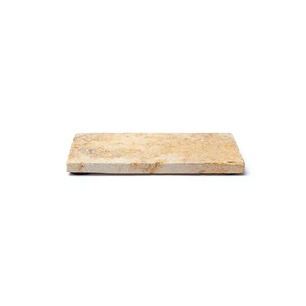 Travertin tvålhållare eller ljushållare guldfärgad – 15x7,5x1cm; 245g