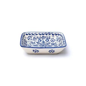 Handgjord kermisk tvålhållare blå, 13x9x3,5cm; 195g