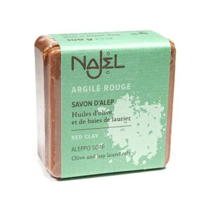 Najel Aleppotvål med röd lera, exfolierande, 100 g