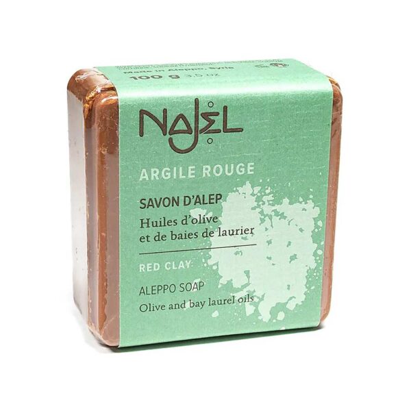 Najel Aleppotvål med röd lera, exfolierande, 100 g