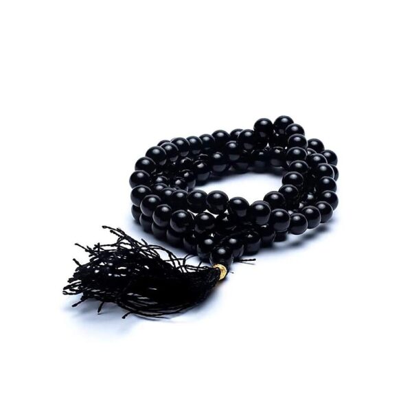 Mala Onyx svart AA-kvalitet 108 pärlor, 0,7 cm