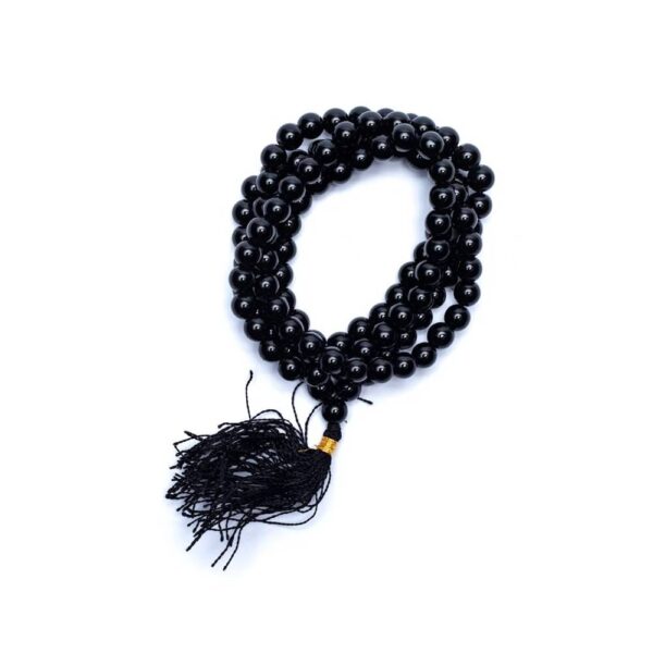 Mala Onyx svart AA-kvalitet 108 pärlor, 0,7 cm - Bild 2