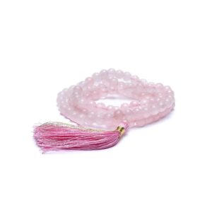 Mala Rosenkvarts AA-kvalitet 108 pärlor + påse, 0,7 cm