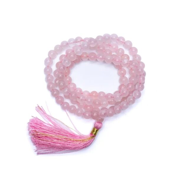 Mala Rosenkvarts AA-kvalitet 108 pärlor + påse, 0,7 cm - Bild 2