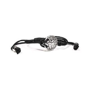 Armband Livets träd svart justerbart, ±5,5-8,5 cm