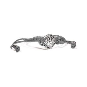 Armband Livets träd antracit justerbart, ±5,5-8,5 cm