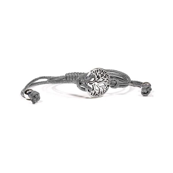 Armband Livets träd antracit justerbart, ±5,5-8,5 cm
