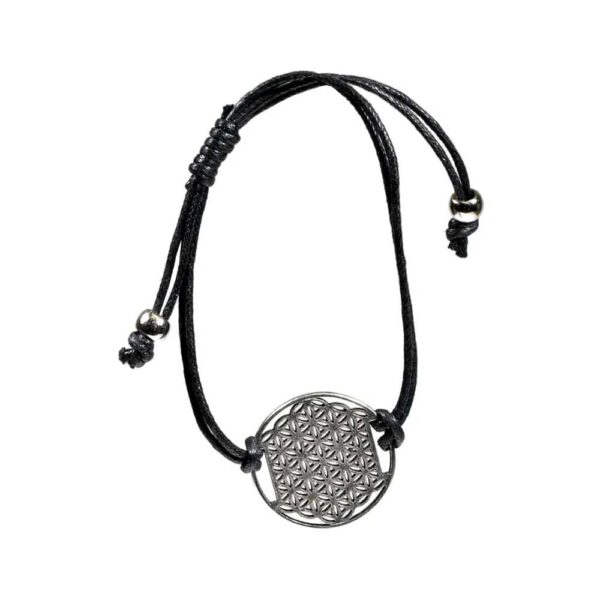 Armband Livets blomma svart justerbart, ±5,5-8,5 cm - Bild 2