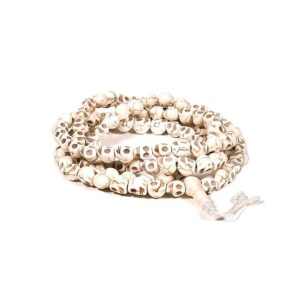 Mala ben 108 dödskalleformade pärlor + Guru-pärla, 1,0 cm