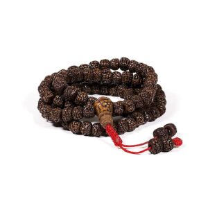 Mala polerad Rudraksha 108 pärlor, 0,8 cm