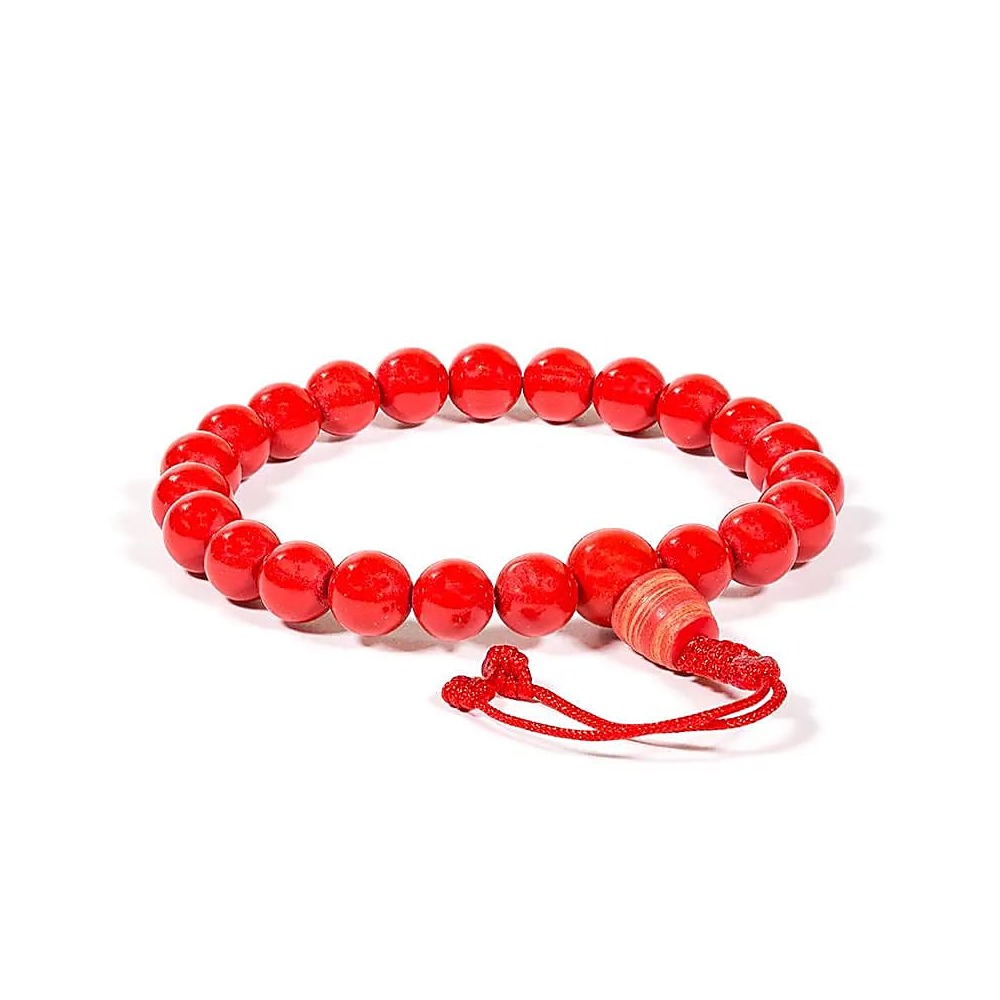Mala/armband korall 21 pärlor justerbart, 8 mm