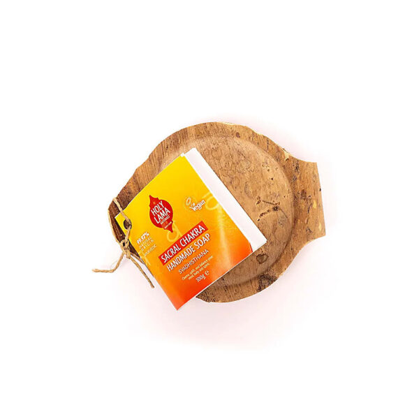 Holy Lama tvål sakralchakra i palmblad, 100 g - Bild 2
