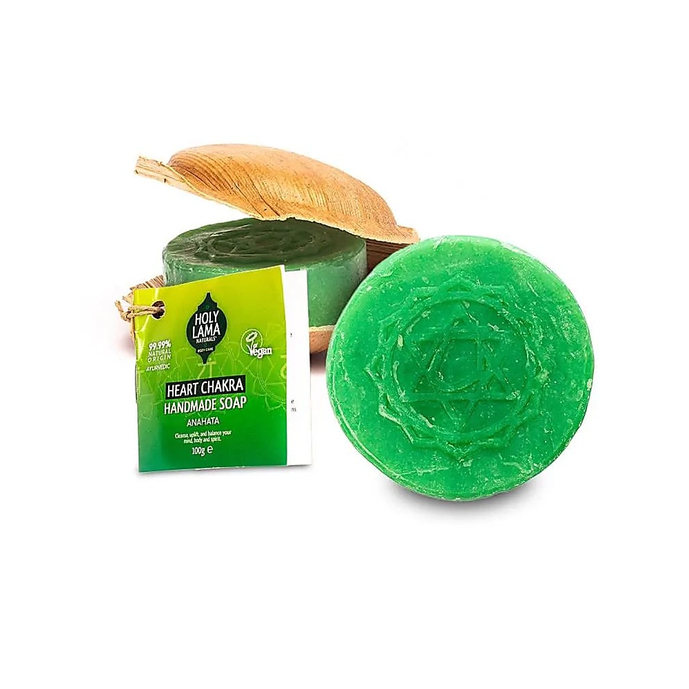 Holy Lama tvål hjärtchakra i palmblad, 100 g