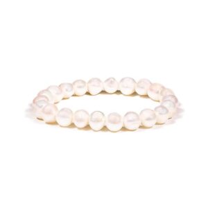 Armband vita sötvattenspärlor, 8 mm