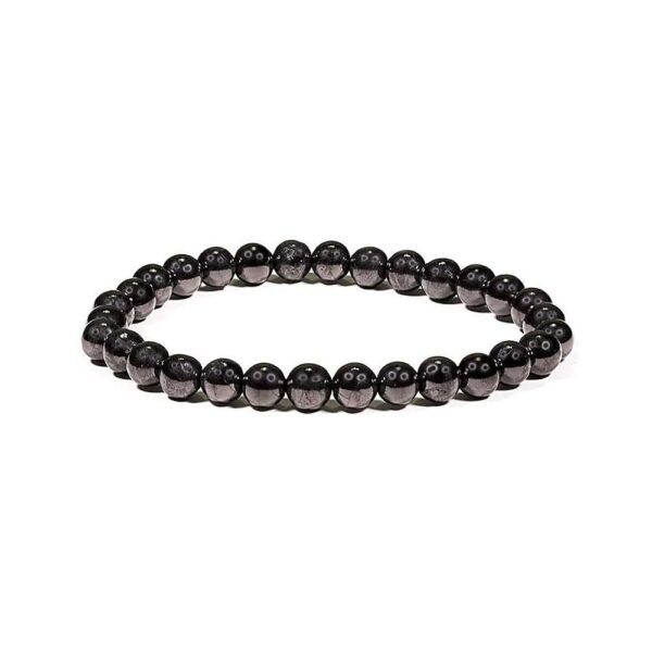 Armband shungit, elastiskt, 8 mm