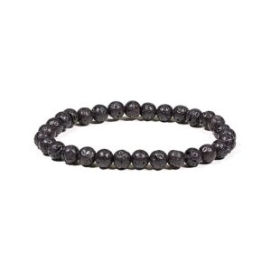 Armband svart lavasten, 7 mm