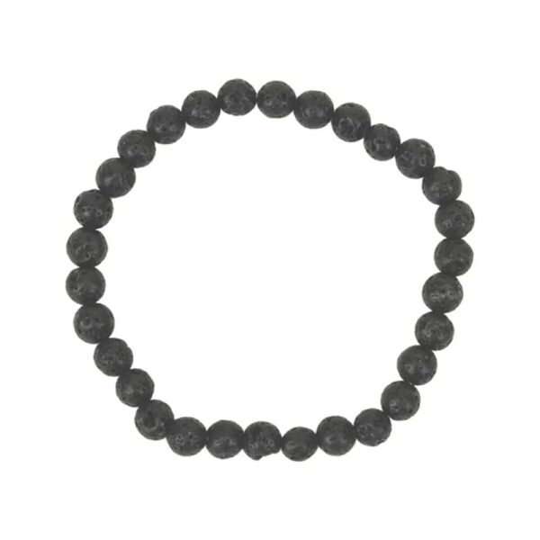 Armband svart lavasten, 7 mm - Bild 2