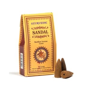 Ayurvedisk Sandelträ backflow rökelsekoner, 30 g
