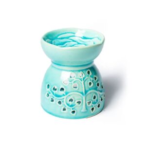 Aromalampa Livets träd turkos keramik, 11x9,5 cm
