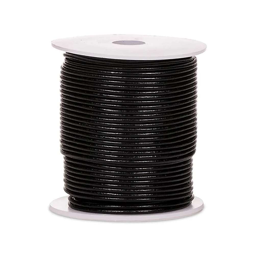 Lädersnöre svart 50 meter, 0,2 cm