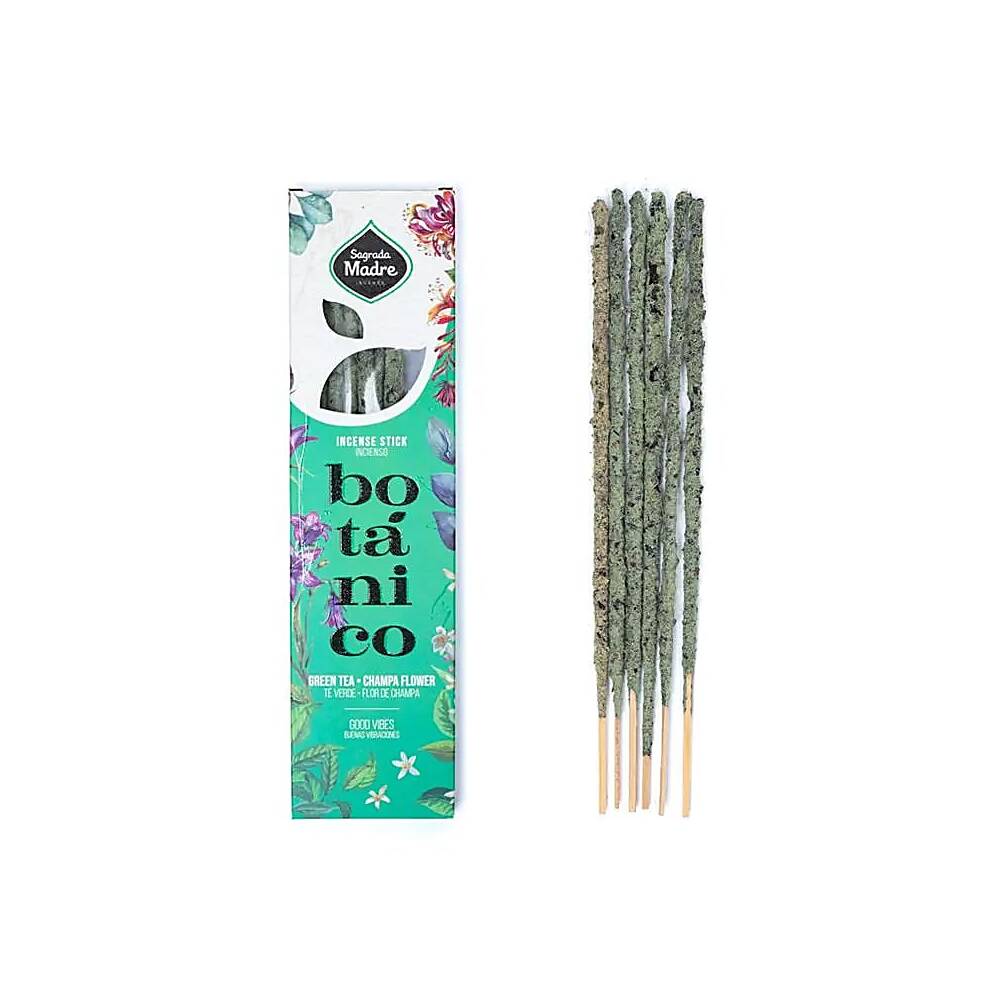 Sagrada Madre botanisk rökelse grönt te & champa, ±20g