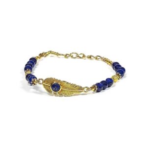 Armband med fjäder och lapis lazuli