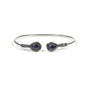 Armband bangle med ametist, smalt, 6 mm