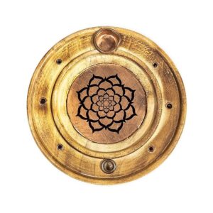 Rökelsehållare för pinnar och koner lotus mandala, 10 cm