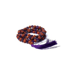 Mala rudraksha / ametist, 0,8cm