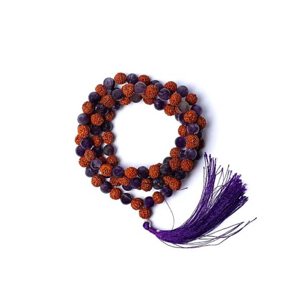 Mala rudraksha / ametist, 0,8cm - Bild 2