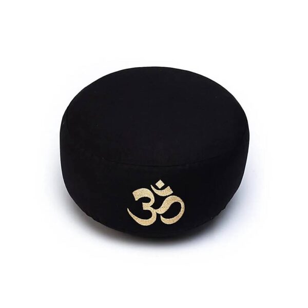 Meditationskudde svart med Aum ekologisk bomull (OCS), 33x17 cm