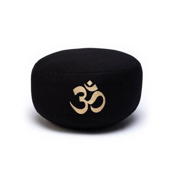 Meditationskudde svart med Aum ekologisk bomull (OCS), 33x17 cm - Bild 3