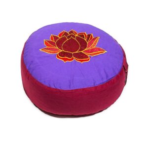 Meditationskudde Lotus violett/röd, 33x17 cm