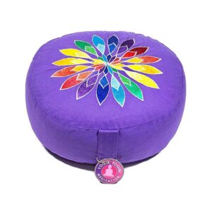 Meditationskudde violett flerfärgad blomma, 33x17 cm