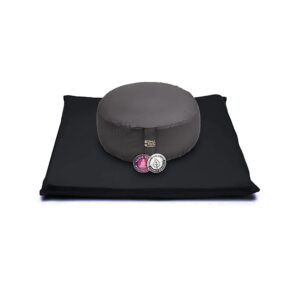 Meditationsset antracit/svart ekologisk bomull (OCS), 65x65x5 cm