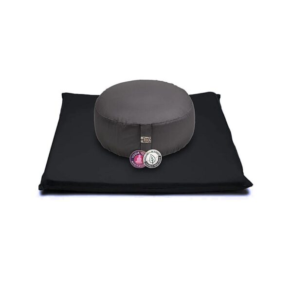 Meditationsset antracit/svart ekologisk bomull (OCS), 65x65x5 cm
