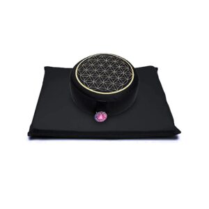 Meditationsset Livets blomma gyllene/svart, 65x65x5 cm