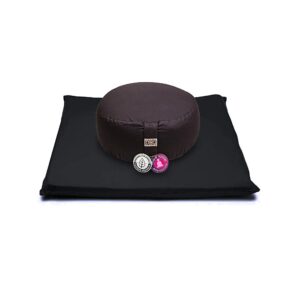 Meditationsset svart/svart ekologisk bomull (OCS), 65x65x5 cm