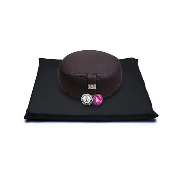 Meditationsset svart/svart ekologisk bomull (OCS), 65x65x5 cm