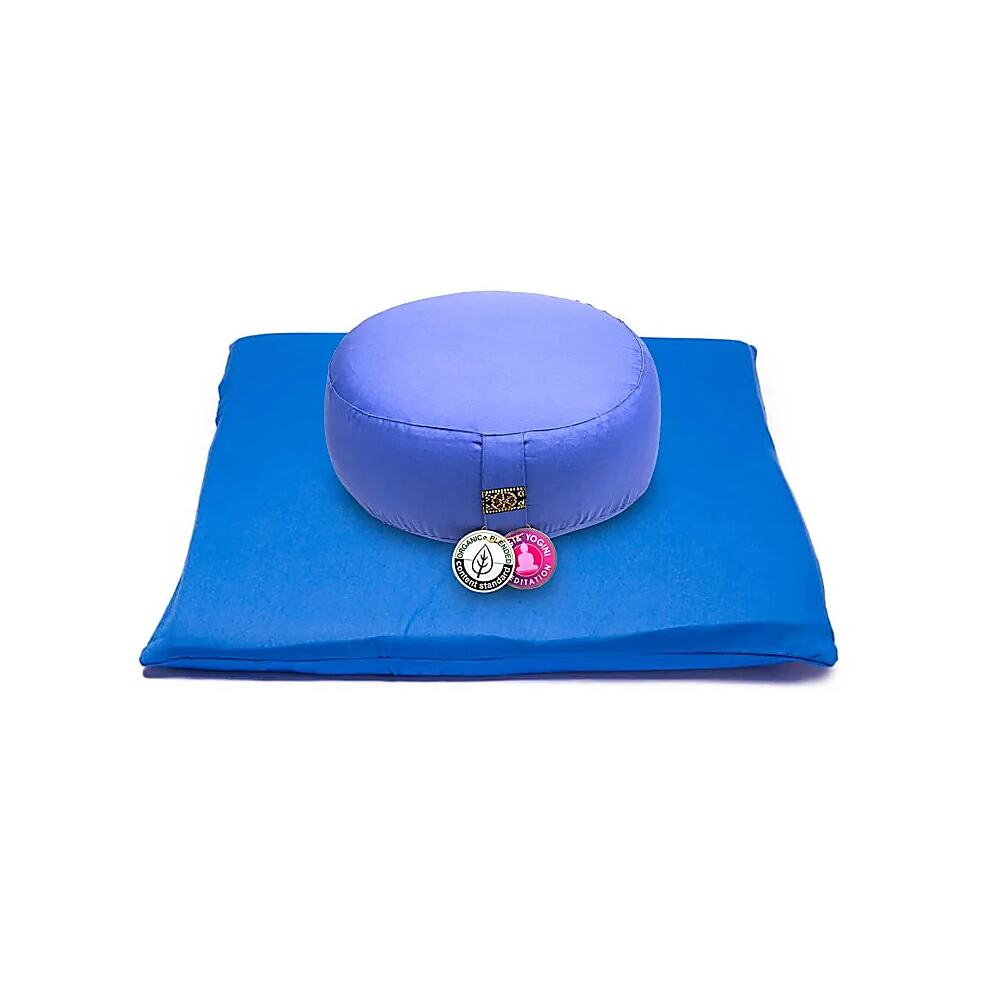 Meditationsset blå/blå ekologisk bomull (OCS), 65x65x5 cm