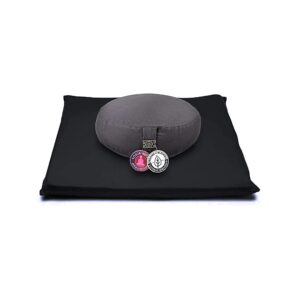 Meditationsset antracit/svart ekologisk bomull (OCS), 65x65x5 cm