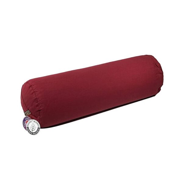 Bolster rund röd ekologisk bomull (OCS), 60x16cm