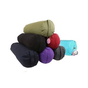 Meditationsbolster SET med 7 färger ekologisk bomull (OCS), 60x16cm